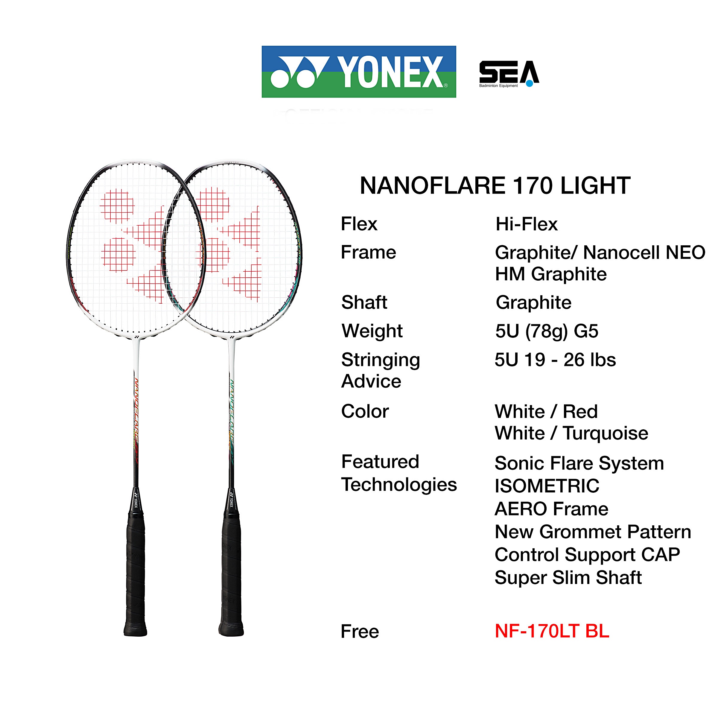 YONEX รุ่น NANOFLARE 170 LT