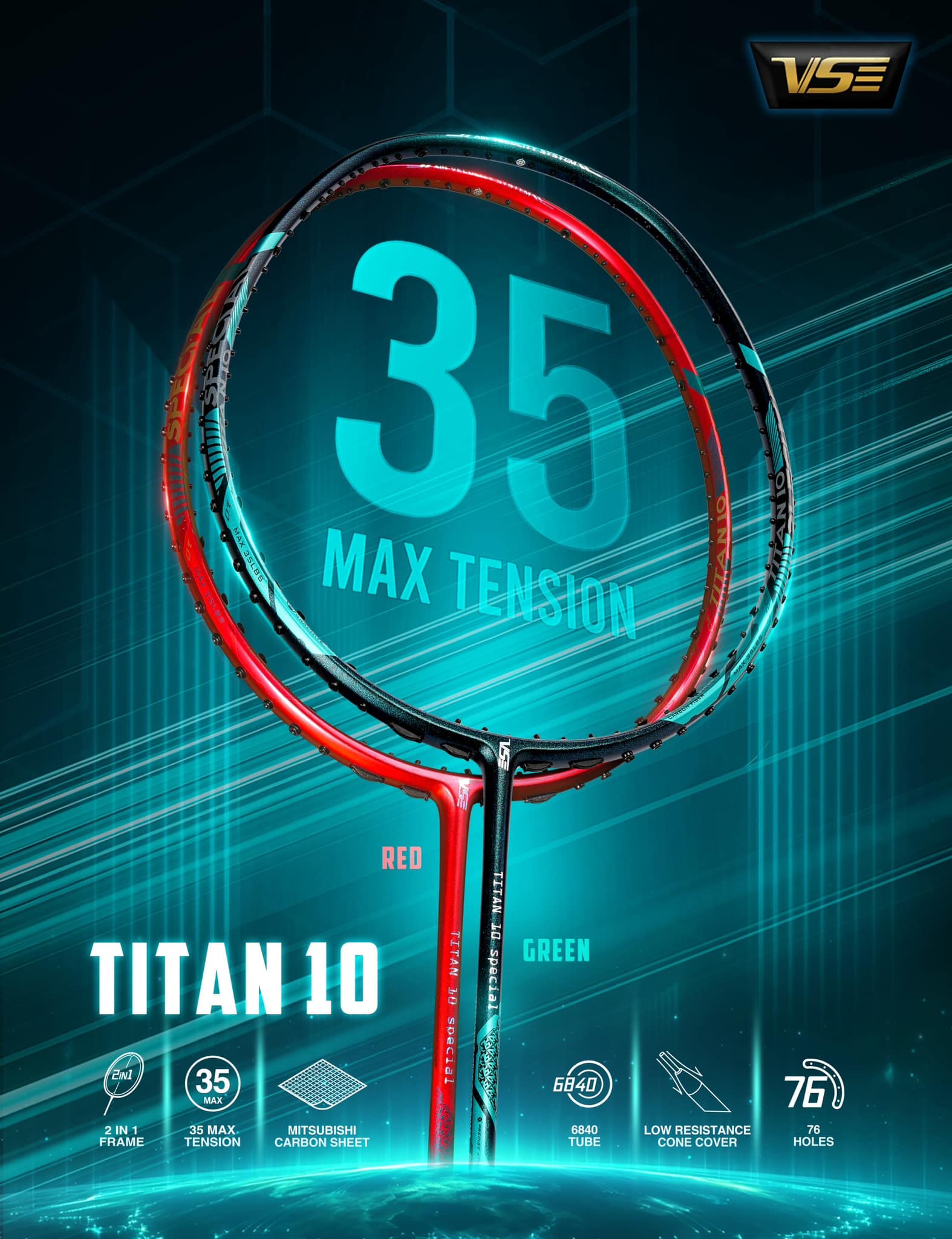 VENSON รุ่น TITAN 10 Special Green/Red
